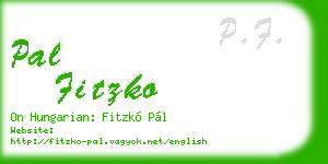 pal fitzko business card