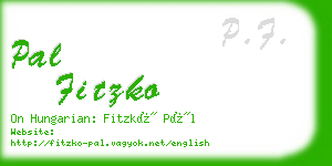 pal fitzko business card